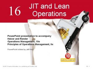 16 JIT and Lean Operations Power Point presentation