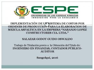 IMPLEMENTACIN DE UN SISTEMA DE COSTOS POR ORDENES