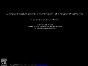 Thermal and Structural Behavior of Anhydrous Milk Fat