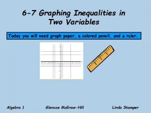 6 7 Graphing Inequalities in Two Variables Today