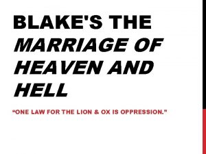 BLAKES THE MARRIAGE OF HEAVEN AND HELL ONE