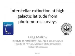 Interstellar extinction at high galactic latitude from photometric