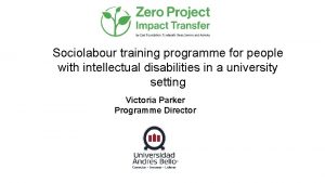 Sociolabour training programme for people with intellectual disabilities