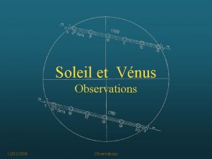 Soleil et Vnus Observations 12012004 Observations Observer le