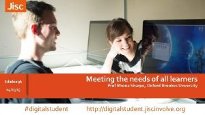 Meeting the needs of all learners Edinburgh Prof