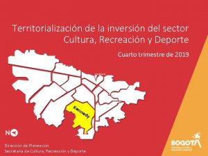 Territorializacin de la inversin del sector Cultura Recreacin