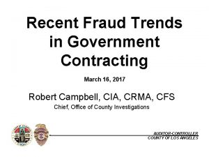 Recent Fraud Trends in Government Contracting March 16