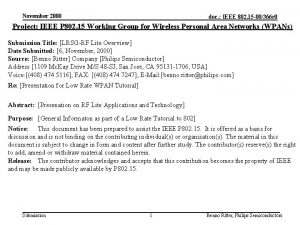 November 2000 doc IEEE 802 15 00366 r