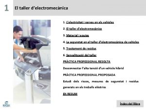 1 El taller delectromecnica 1 Lelectricitat i xarxes