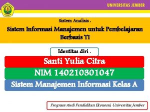 Sistem Analisis Sistem Informasi Manajemen untuk Pembelajaran Berbasis