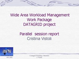 Wide Area Workload Management Work Package DATAGRID project