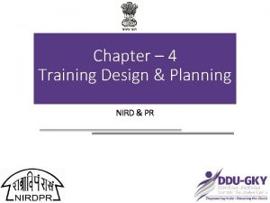 Chapter 4 Training Design Planning NIRD PR Standard