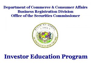 Department of Commerce Consumer Affairs Business Registration Division