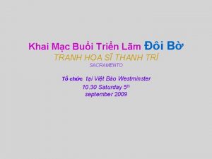 Khai Mc Bui Trin Lm i B TRANH