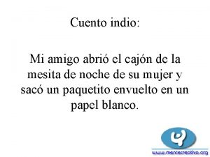 Un cuento indio