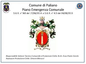 Comune di Paliano Piano Emergenza Comunale D G