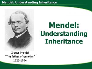 Mendel Understanding Inheritance Mendel Understanding Inheritance Gregor Mendel