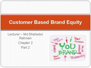Customer Based Brand Equity Lecturer Md Shahedur Rahman