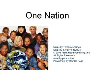 One Nation Music by Teresa Jennings Music K8