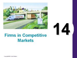 Firms in Competitive Markets Copyright 2004 SouthWestern 14