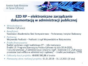 EZD RP elektroniczne zarzdzanie dokumentacj w administracji publicznej