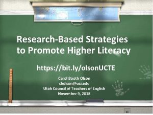 ResearchBased Strategies to Promote Higher Literacy https bit