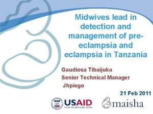 Midwives lead in detection and management of preeclampsia
