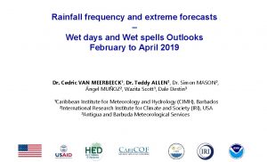 Rainfall frequency and extreme forecasts Wet days and
