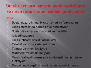 mk davran myin motivldirilmsi v insan resurslarnn istifad