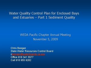 Water Quality Control Plan for Enclosed Bays and