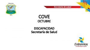 Secretara de salud COVE OCTUBRE DISCAPACIDAD Secretara de