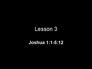 Unit 5 lesson 3 joshua's law