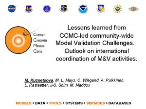 Lessons learned from CCMCled communitywide Model Validation Challenges