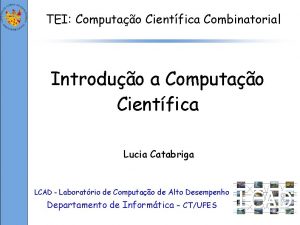 TEI Computao Cientfica Combinatorial Introduo a Computao Cientfica