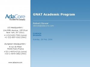 Presentation cover page EU GNAT Academic Program US