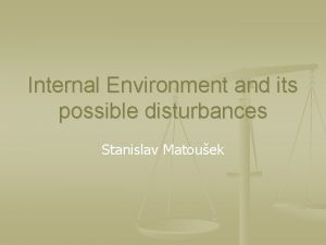 Internal Environment and its possible disturbances Stanislav Matouek