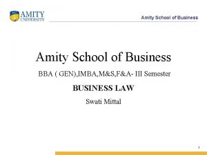 Amity School of Business BBA GEN IMBA MS