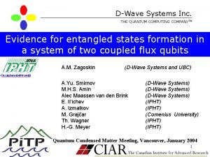 DWave Systems Inc DWave Systems THE QUANTUM COMPUTING