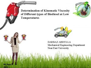 Determination of Kinematic Viscosity of Different types of