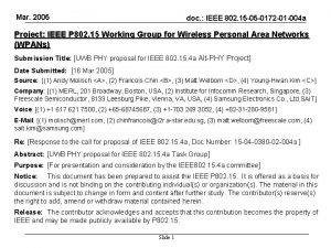 Mar 2005 doc IEEE 802 15 05 0172