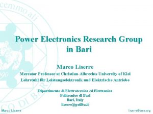 Politecnico di Bari DEE Power Electronics Research Group