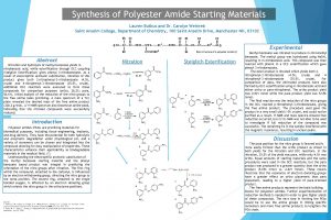 Synthesis of Polyester Amide Starting Materials Lauren Butkus