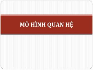 M HNH QUAN H CC KHI NIM C