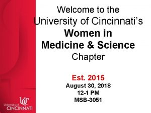 Welcome to the University of Cincinnatis Women in