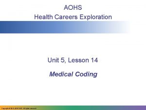 AOHS Health Careers Exploration Unit 5 Lesson 14