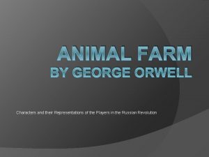 Orwell animal farm characters