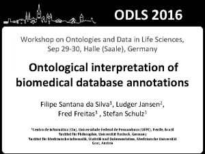 ODLS 2016 Workshop on Ontologies and Data in