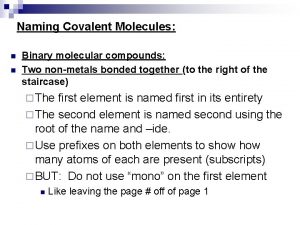Binary molecular compound definition