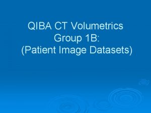 QIBA CT Volumetrics Group 1 B Patient Image