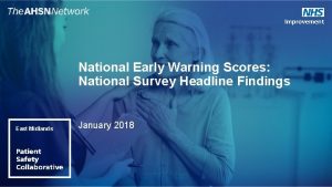 National Early Warning Scores National Survey Headline Findings